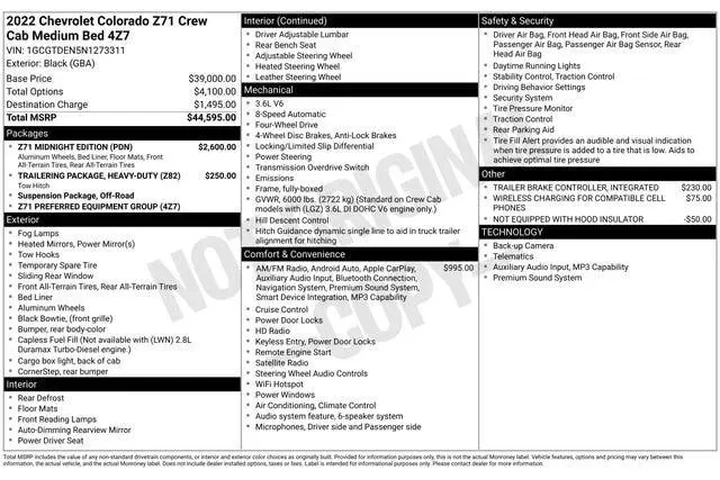 $32995 : Chevrolet Colorado 2022 4x4 image 9