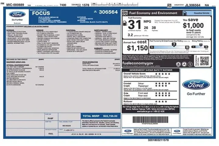 $8995 : Ford Focus 2018 SE 4dr Sedan image 2