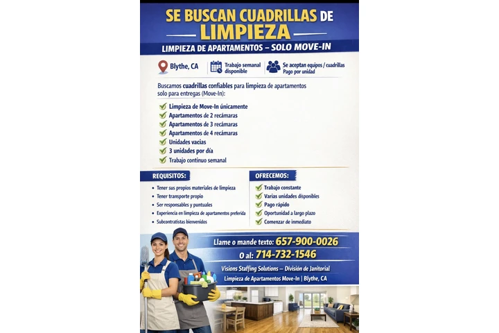 Trabajo De limpieza en Blythe image 1
