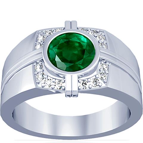 $2120 : Buy 0.20Cttw Emerald Mens Ring image 1