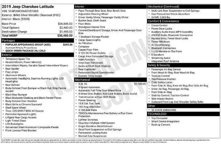 $16730 : Jeep Cherokee 2019 4x4 Uplan image 2