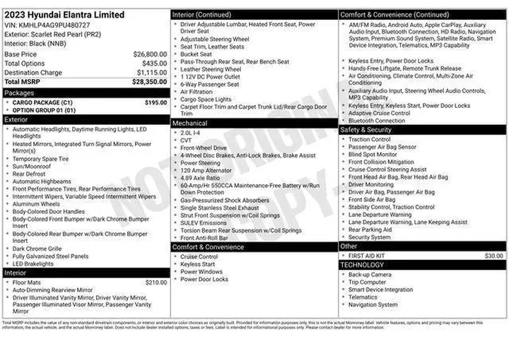 $19590 : Hyundai ELANTRA 2023 Limited image 4