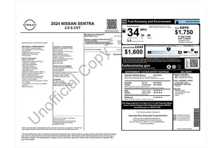 $18987 : Nissan Sentra 2024 S 4dr Sed image 4