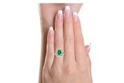 Buy Emerald Cushion Halo Ring en Jersey City