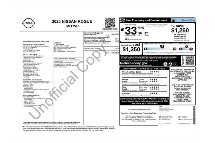 $21787 : Nissan Rogue 2023 SV 4dr Cro image 4