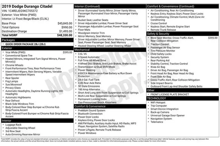 $27470 : Dodge Durango 2019 AWD Citad image 2