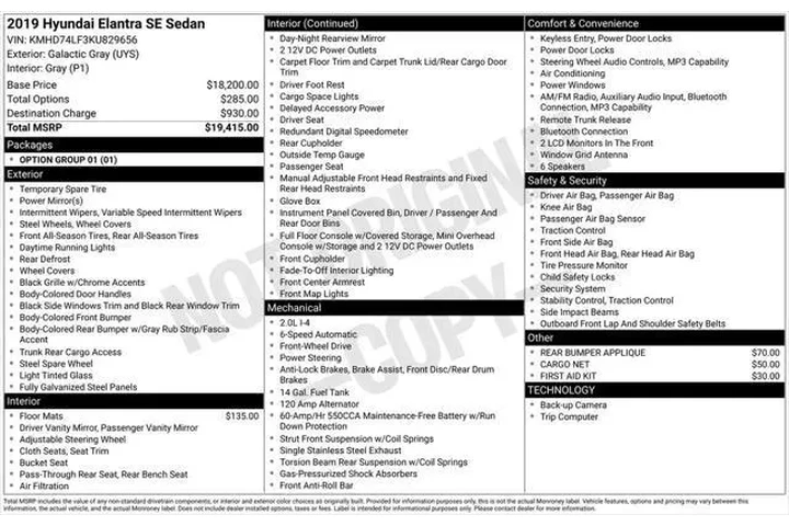 $12995 : Hyundai ELANTRA 2019 SE 4dr image 3