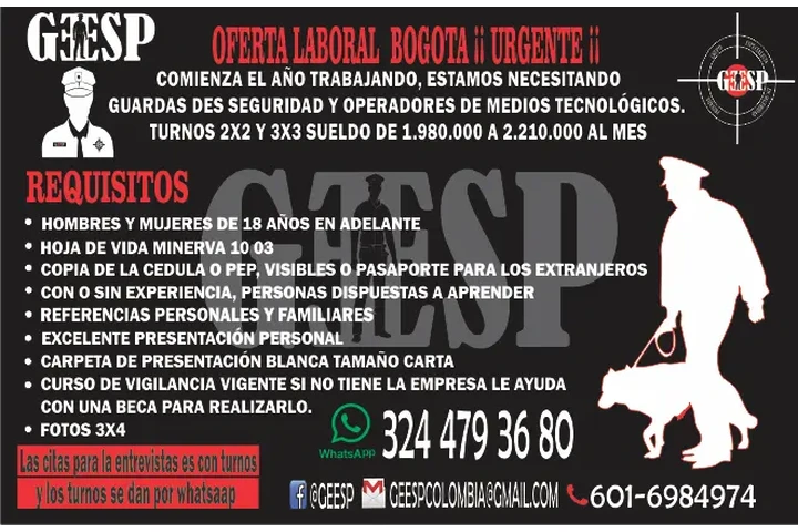 Oferta laboral, vigilantes image 1