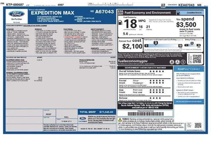 $27490 : Ford Expedition MAX 2019 4x4 image 3