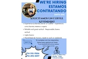 Solicitamos COFFEE ATTENDANT en Orange County