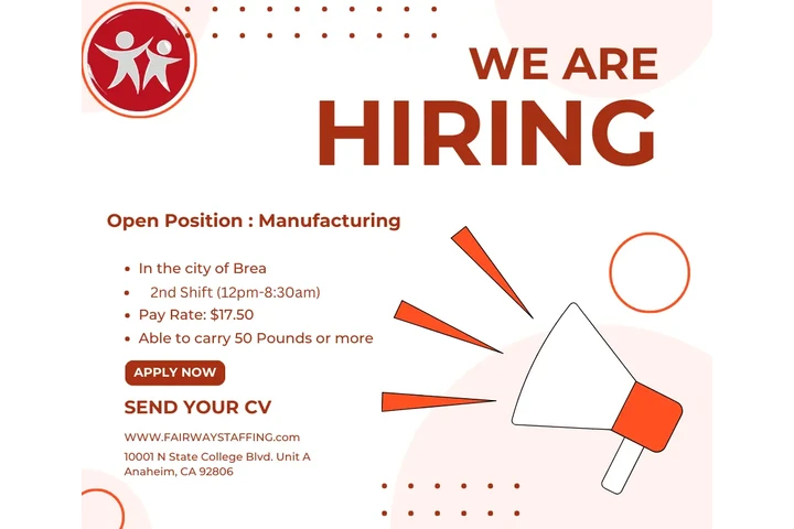 Hiring Manufacturing!! image 1