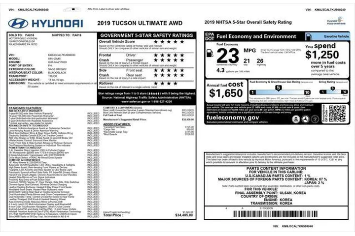 $19249 : Hyundai TUCSON 2019 AWD Ulti image 7