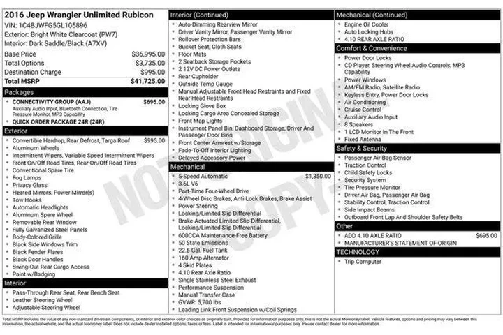 $20680 : Jeep Wrangler Unlimited 2016 image 6
