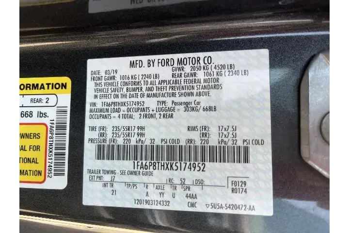 $16981 : Ford Mustang 2019 EcoBoost 2 image 5