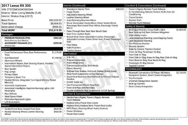 $26600 : Lexus RX 350 2017 F SPORT 4d image 2