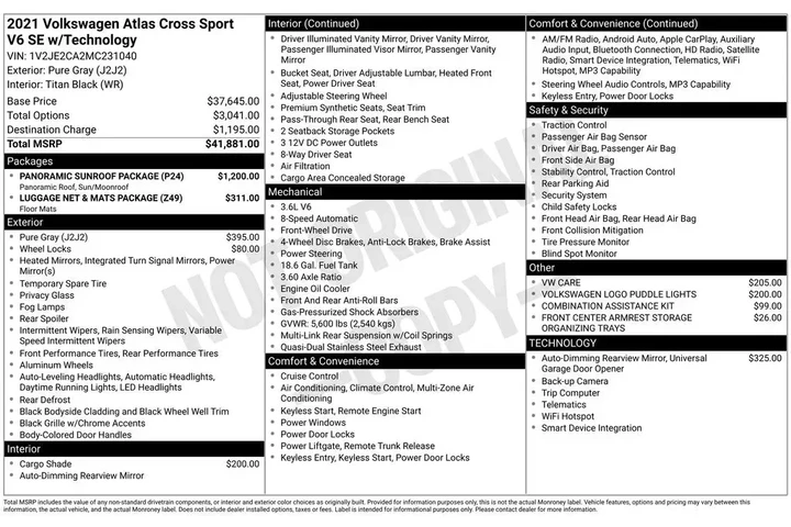 $23250 : Volkswagen Atlas Cross Sport image 3