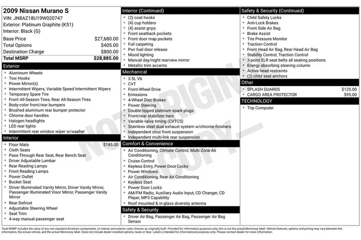$5500 : Nissan Murano 2009 S 4dr SUV image 2