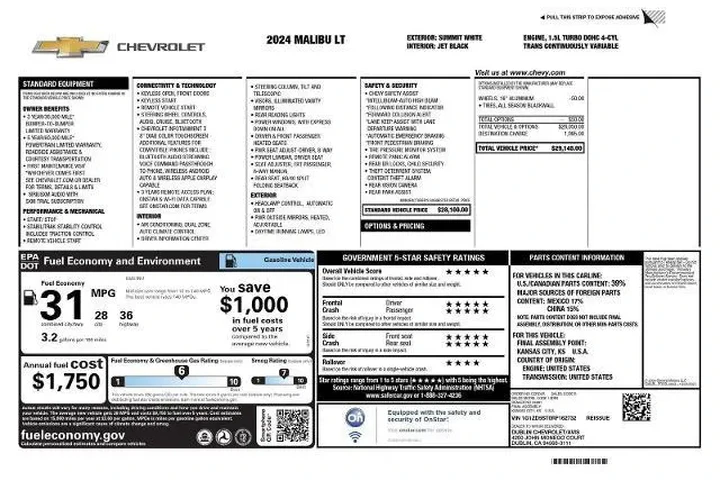 $19995 : Chevrolet Malibu 2024 LT 4dr image 4