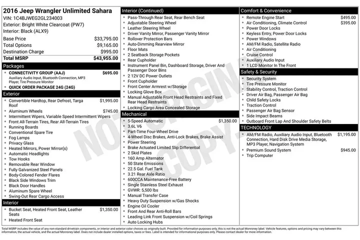 $19985 : Jeep Wrangler Unlimited 2016 image 2