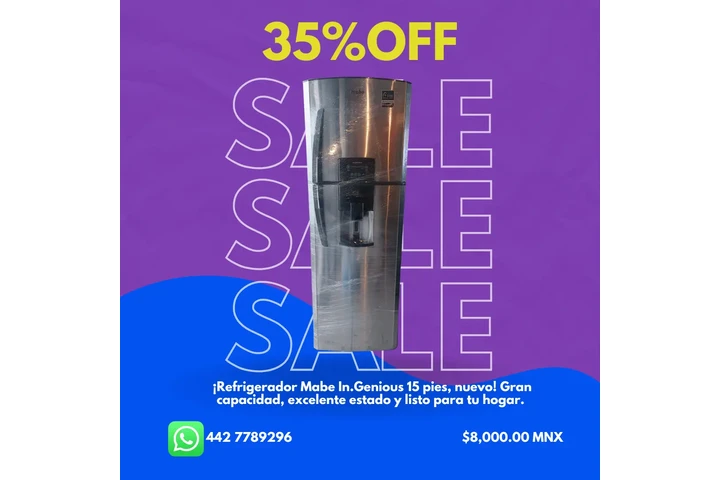 $8000 : Refrigerador Mabe In.Genious image 1