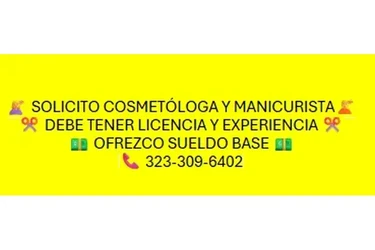 COSMETÓLOGA Y MANICURISTA en Los Angeles