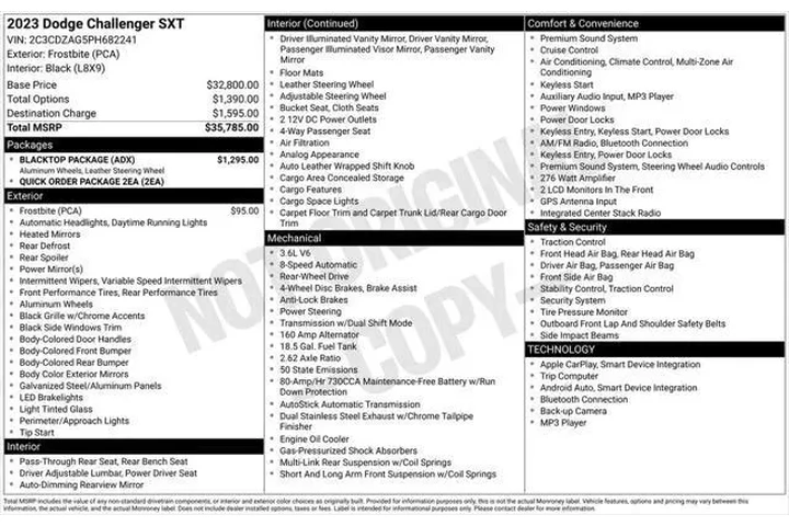 $23740 : Dodge Challenger 2023 SXT 2d image 3