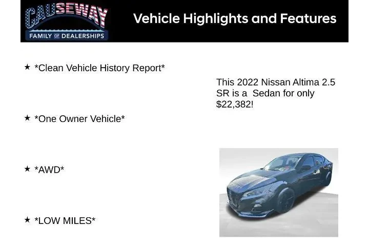 $22382 : Nissan Altima 2022 AWD 2.5 S image 2