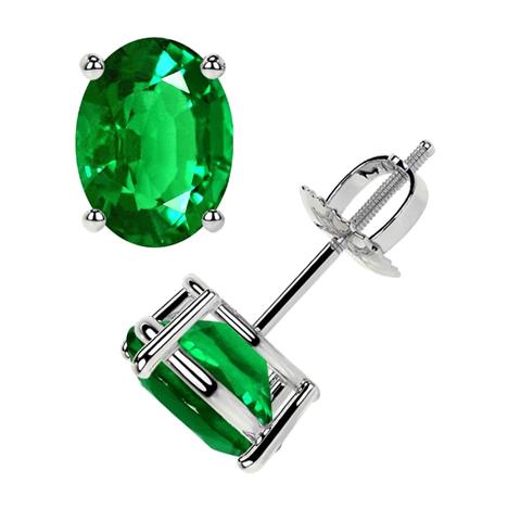 Buy emerald earrings studs image 1