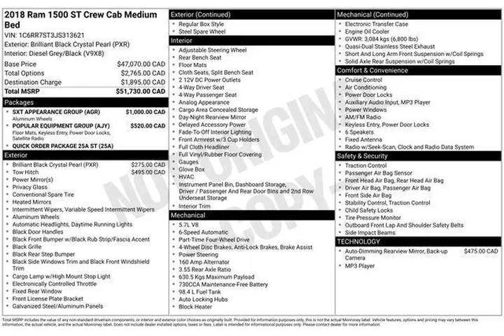 $19495 : Ram 1500 2018 4x4 Tradesman image 9