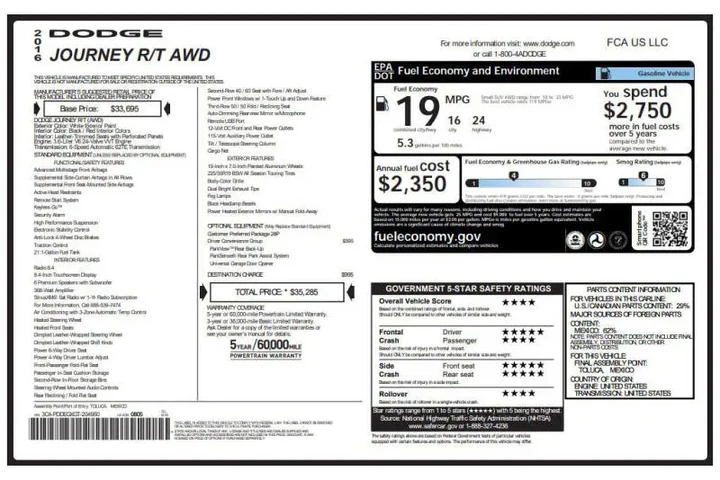 $8865 : 2016 Journey R/T image 5