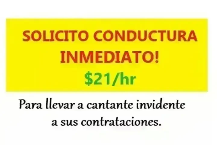 ⏭CONDUCTORA INMEDIATO! 💲21/hr image 3