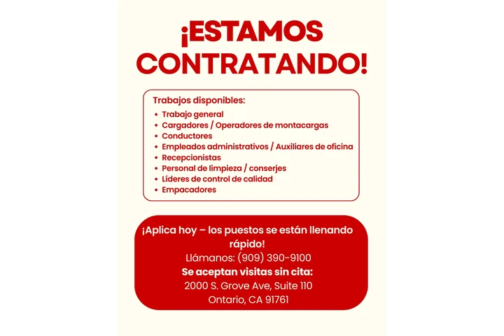 ¡ESTAMOS CONTRATANDO! image 2