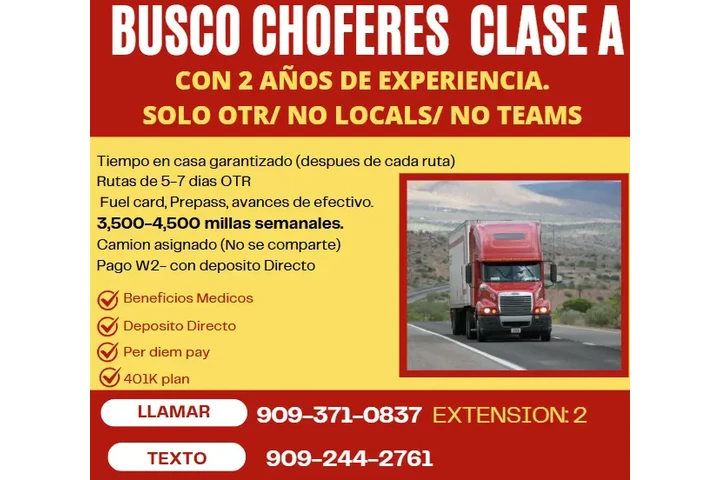 🚚 BUSCAMOS CHOFERES CLASE: A image 1