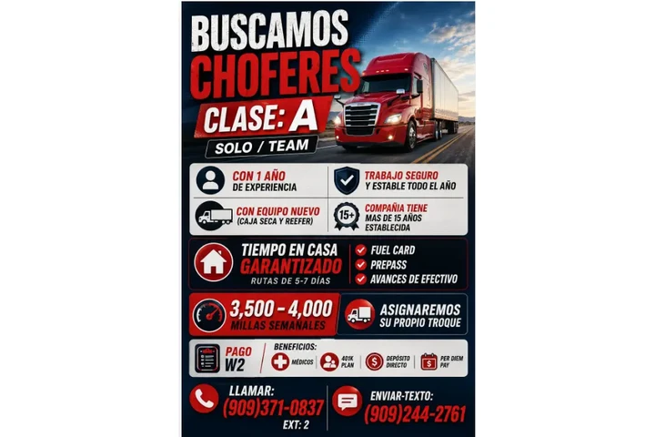 🚚BUSCAMOS CHOFERES CLASE:A image 1