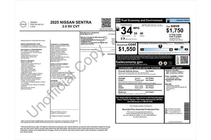 $17602 : Nissan Sentra 2025 SV 4dr Se image 4