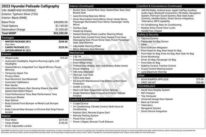 $33490 : Hyundai PALISADE 2023 Callig image 5