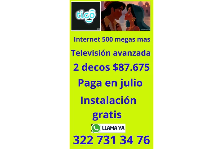 Tigo internet 500 megas más TV image 1