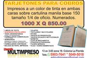 TARJETONES PARA COBROS en Guatemala City