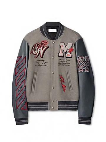 $179 : Ac Milan Grey Varsity Jacket image 1