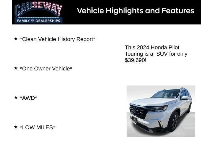 $39690 : Honda Pilot 2024 AWD Touring image 2