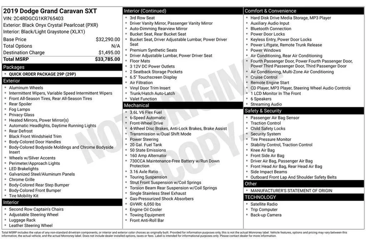 $12386 : Dodge Grand Caravan 2019 SXT image 4