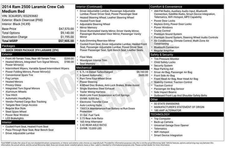 $24500 : Ram 2500 2014 4x4 Laramie 4d image 2