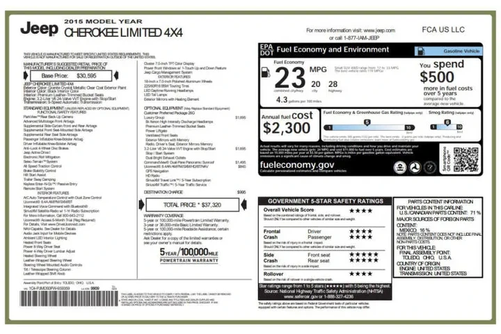 $13974 : 2015 Cherokee Limited image 5