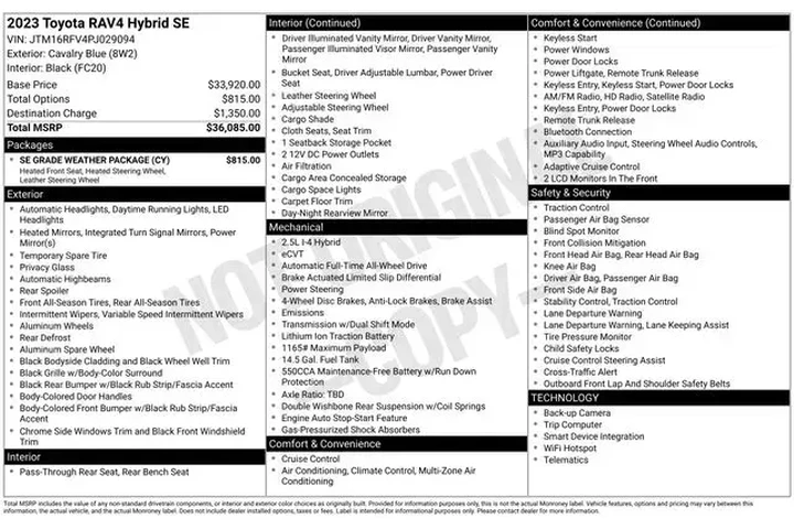 $33798 : Toyota RAV4 Hybrid 2023 AWD image 6