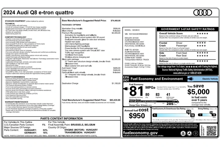 $37900 : 2024 Q8 e-tron Premium Plus image 3