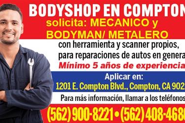 ▶️MECANICO y ▶BODYMAN/METALERO en Los Angeles