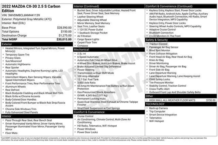 $24330 : Mazda CX-30 2022 AWD 2.5 S C image 5