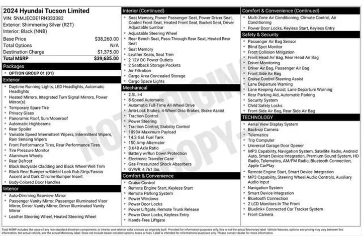 $27300 : Hyundai TUCSON 2024 AWD Limi image 1