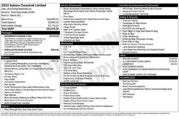 $26801 : Subaru Crosstrek 2022 AWD Li image 2