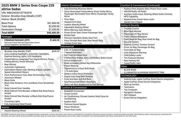 $35674 : BMW 2 Series 2025 AWD 228 xD image 2